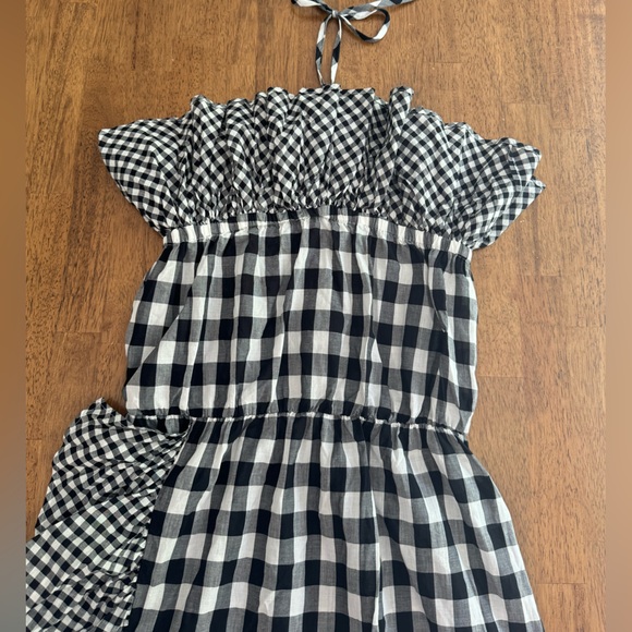 J.Crew Ruffle Halter Dress SZ S Black & White Gingham - Picture 8 of 16